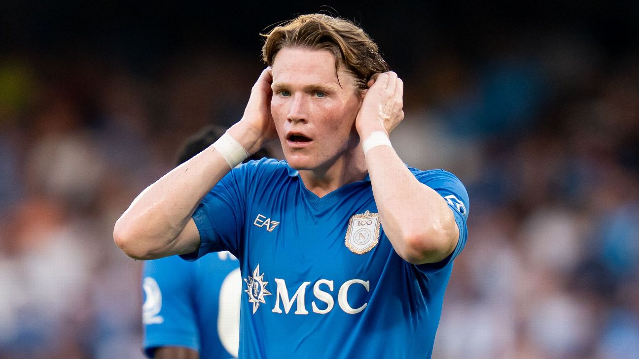 那不勒斯欧冠战阿森纳闹中场荒：麦克托米奈手术缺阵，阿莱格里拒绝变阵